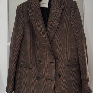 Wilfred Dark Brown Plaid Blazer